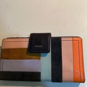 Fossil Wallet/ leather and suede